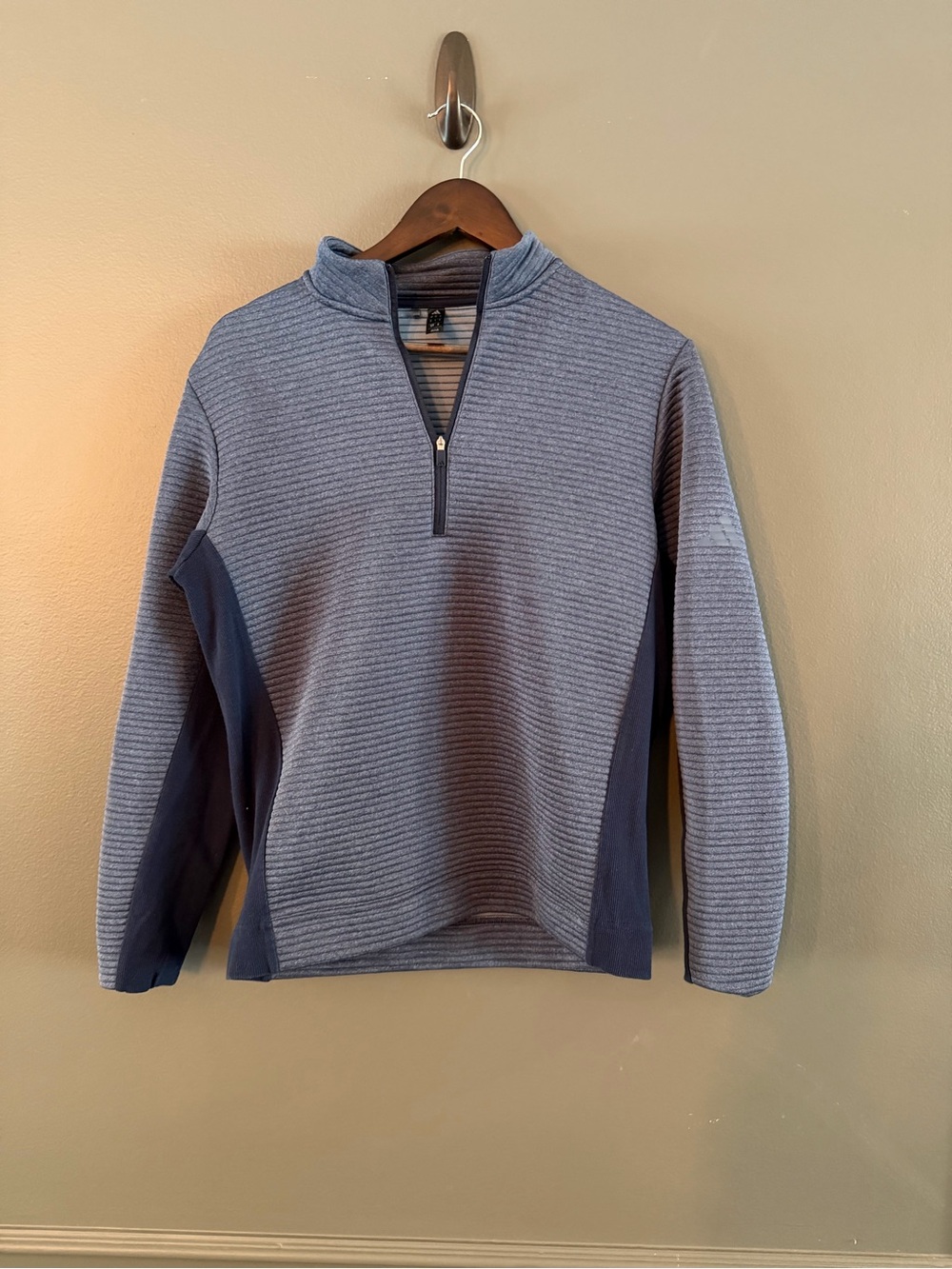 adidas Men’s Half-Zip Pullover in Light Blue and Navy